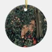 William Morris Greenery Fox Wildlife Keramisch Ornament (Voorkant)