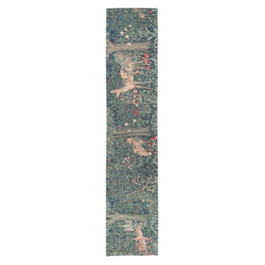 William Morris Greenery Fox Wildlife Korte Tafelloper (Voorkant)