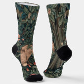 William Morris Greenery Fox Wildlife Sokken (Gebogen)