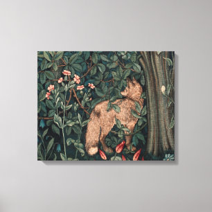William Morris Greenery Vos Wildlife Kunst Canvas Afdruk