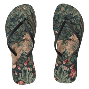 William Morris Greenery Vos Wildlife Kunst Teenslippers