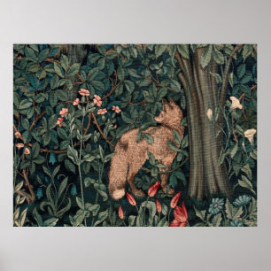 William Morris Greenery Vos Wildlife Poster