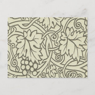William Morris grijs groene druivenrank patroon Briefkaart
