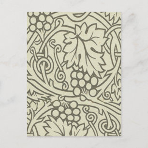 William Morris grijs groene druivenrank patroon Briefkaart