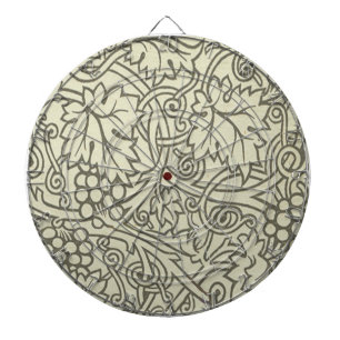 William Morris grijs groene druivenrank patroon Dartbord