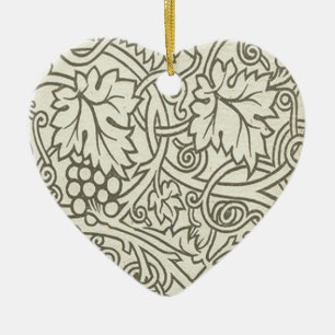 William Morris grijs groene druivenrank patroon Keramisch Ornament