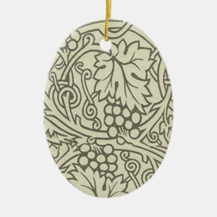 William Morris grijs groene druivenrank patroon Keramisch Ornament