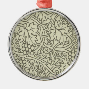William Morris grijs groene druivenrank patroon Metalen Ornament