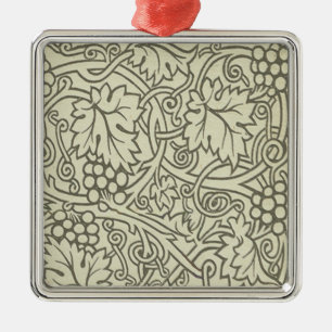 William Morris grijs groene druivenrank patroon Metalen Ornament