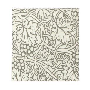 William Morris grijs groene druivenrank patroon Notitieblok