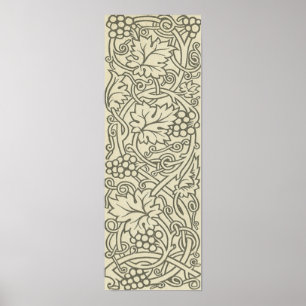 William Morris grijs groene druivenrank patroon Poster