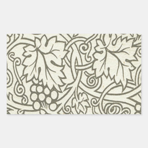 William Morris grijs groene druivenrank patroon Rechthoekige Sticker