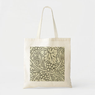 William Morris grijs groene druivenrank patroon Tote Bag