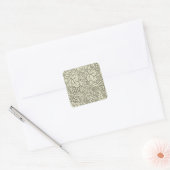 William Morris grijs groene druivenrank patroon Vierkante Sticker (Envelop)