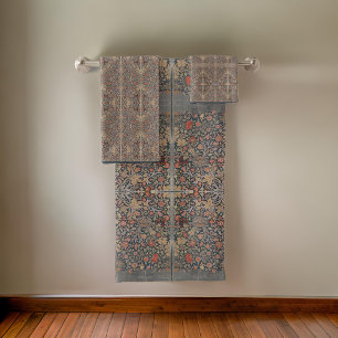William * Morris Gris Pêche Florale Vintage
