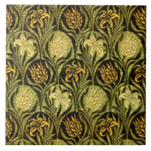 William Morris Groene Tulp Lelie Behang Tegeltje