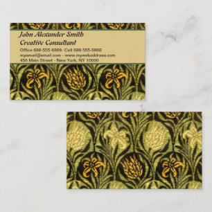 William Morris Groene Tulp Lelie Behang Visitekaartje