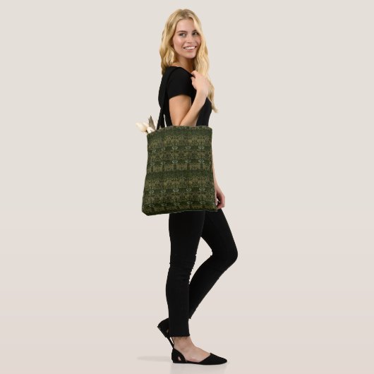 William Morris: Groene Tulp & Roos Canvas tas (Op model)