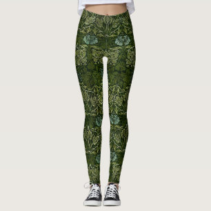 William Morris Grote Groene Tulp Roos Behang Leggings
