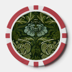 William Morris Grote Groene Tulp Roos Behang Poker Chips