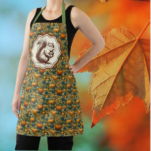 William Morris Herfst Pompoen met Eekhoorn Retro Schort