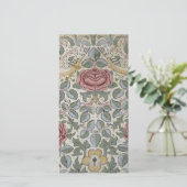 William Morris - het Roze Patroon Feestdagenkaart (Staand voorkant)