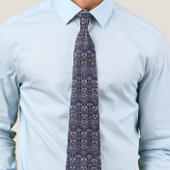 William * Morris Honey Comb Bloemen Blauw Stropdas