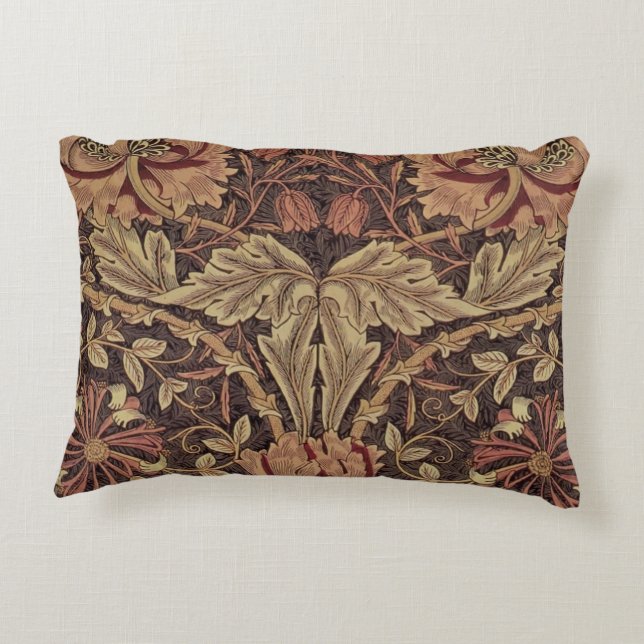 William Morris Honeysuckle Classic Engelse kunst Accent Kussen (Achterkant)