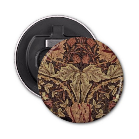 William Morris Honeysuckle Classic Engelse kunst Button Flesopener (Voorkant)