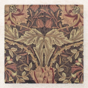 William Morris Honeysuckle Classic Engelse kunst Glazen Onderzetter