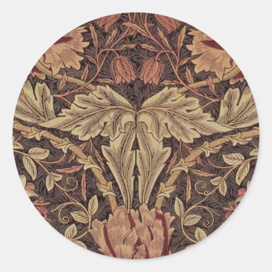 William Morris Honeysuckle Classic Engelse kunst Ronde Sticker (Voorkant)