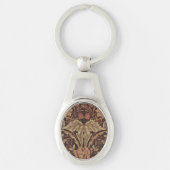 William Morris Honeysuckle Classic Engelse kunst Sleutelhanger (Voorkant)