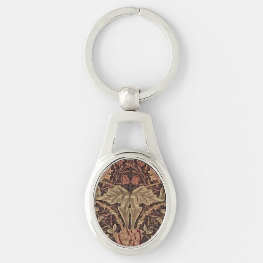 William Morris Honeysuckle Classic Engelse kunst Sleutelhanger (Voorkant)