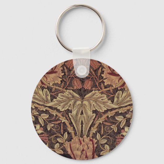 William Morris Honeysuckle Classic Engelse kunst Sleutelhanger (Voorkant)