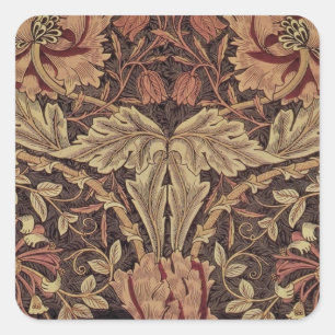 William Morris Honeysuckle Classic Engelse kunst Vierkante Sticker