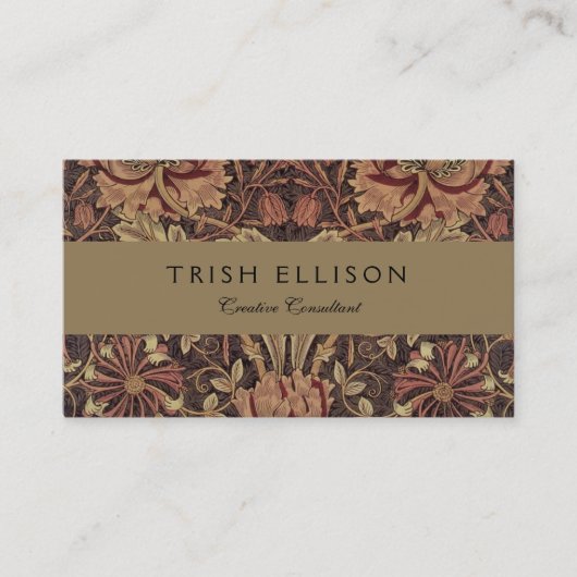 William Morris Honeysuckle Classic Engelse kunst Visitekaartje (Voorkant)