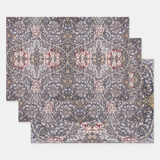 William Morris Honeysuckle Design Inpakpapier Vel (Set)