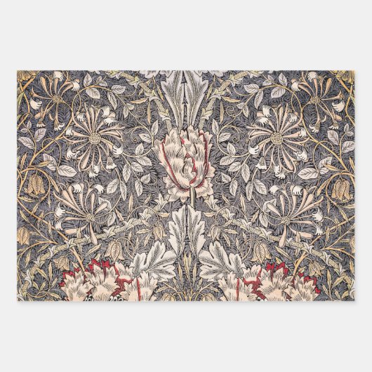 William Morris Honeysuckle Design Inpakpapier Vel (Voorkant 3)