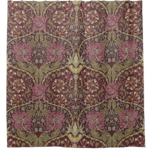 William Morris, Honeysuckle, floral. patroon, kuns Douchegordijn
