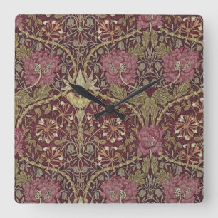 William Morris, Honeysuckle, floral. patroon, kuns Vierkante Klok