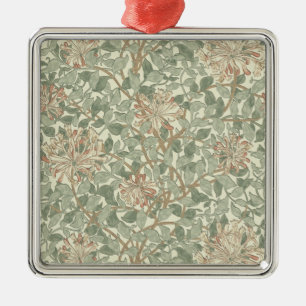 William Morris Honeysuckle Flower Wallpaper Metalen Ornament
