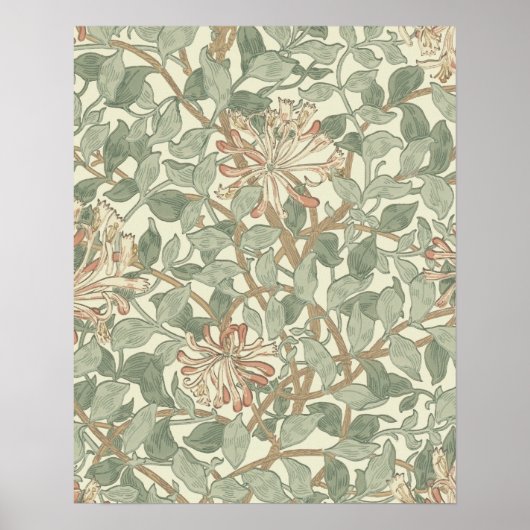 William Morris Honeysuckle Flower Wallpaper Poster (Voorkant)