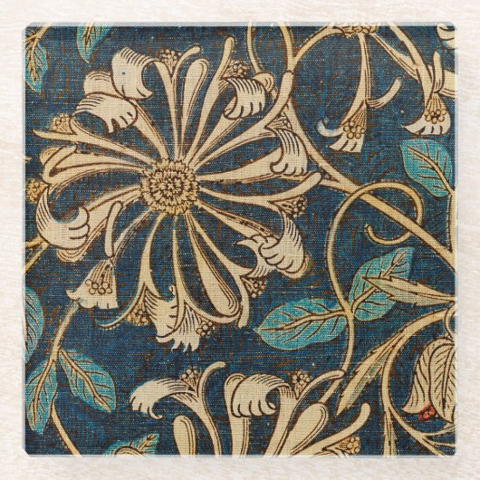William Morris  Honeysuckle Glazen Onderzetter (Voorkant)
