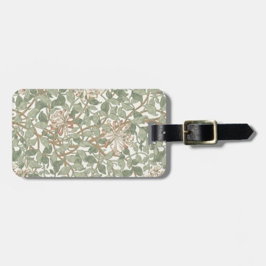 William Morris Honeysuckle Green Floral Bagagelabel (Voorkant horizontaal)