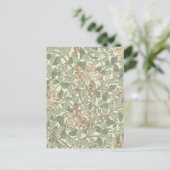 William Morris Honeysuckle Green Floral Briefkaart (Staand voorkant)