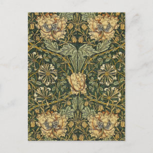 William Morris Honeysuckle Green Floral Briefkaart