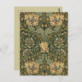 William Morris Honeysuckle Green Floral Briefkaart (Voorkant / Achterkant)