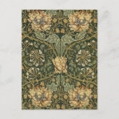 William Morris Honeysuckle Green Floral Briefkaart (Voorkant)