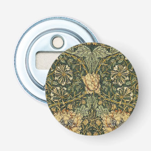 William Morris Honeysuckle Green Floral Button Flesopener