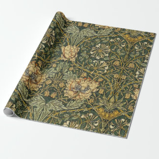 William Morris Honeysuckle Green Floral Cadeaupapier